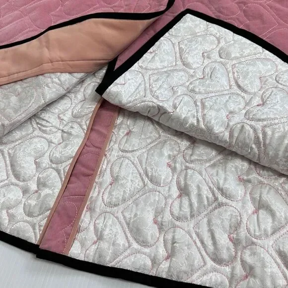 Hunter Bell Hightower Coat Pink Heart Quilted Velvet Factory Sample Sz 4 - Picture 12 of 16